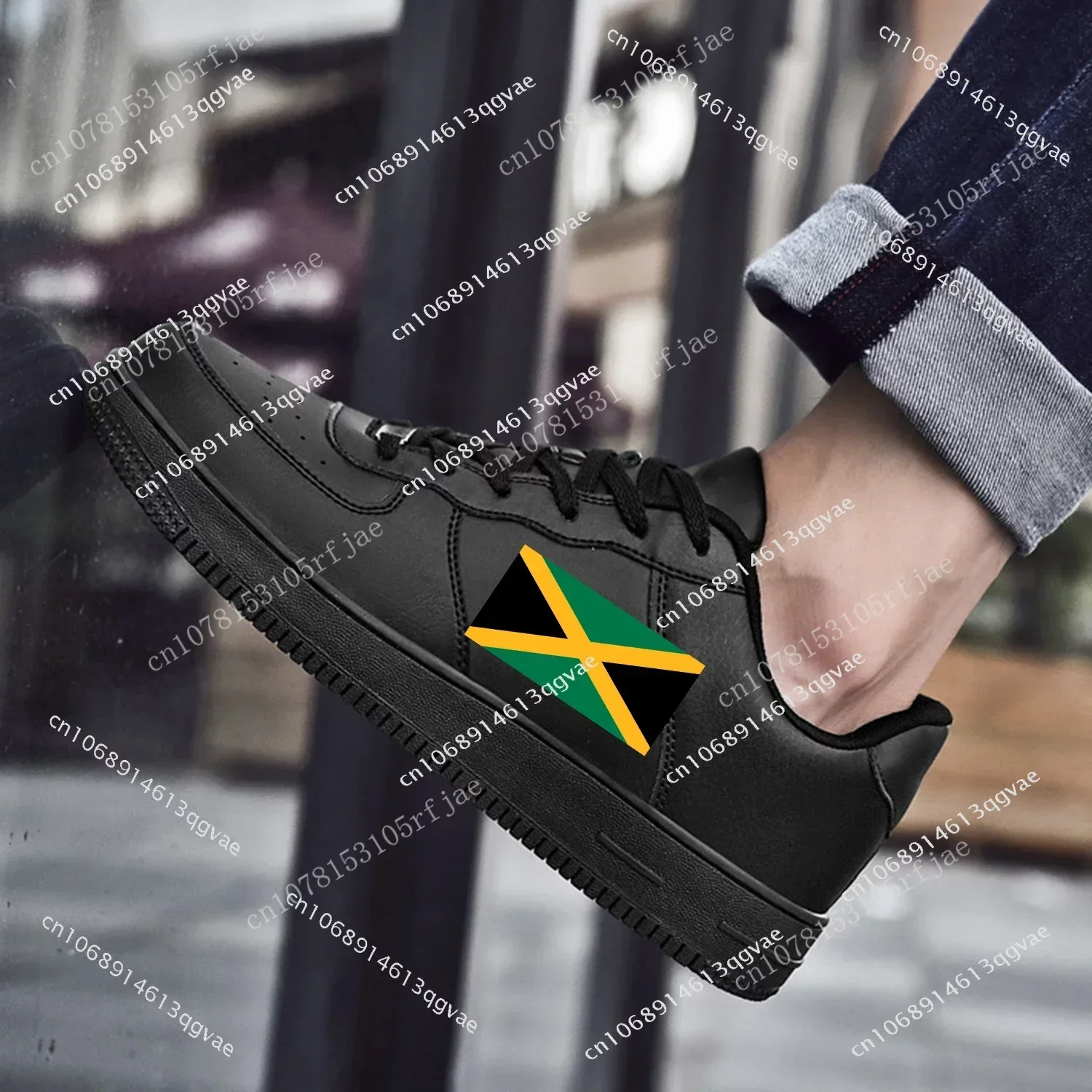 

Jamaican Flag AF Basketball Mens Womens Sports Running High Quality Flats Force Sneakers Lace Up Mesh Customized Made Shoe DIY