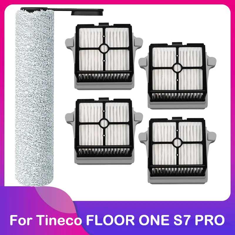 

For Tineco FLOOR ONE S7 PRO Cordless Vacuum Cleaner Accessory Spare Soft Roller Brush HEPA Filter Part Kit