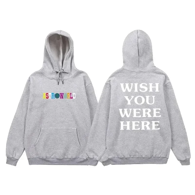 Sudadera con capucha de Hip Hop para hombre y mujer, sudaderas con capucha de ASTROWORLD, sudaderas con capucha de Cactus Jack WISH YOU WERE HERE,