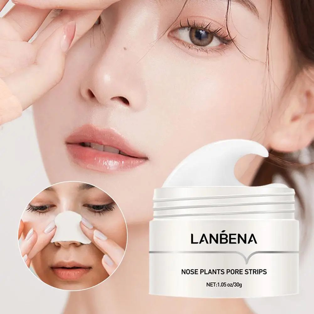 30g LANBENA Blackhead Remover Cream Paper Plant Pore Strips Nose Acne Cleansing Black Dots Peel Off Mud Mask Treatments Skin