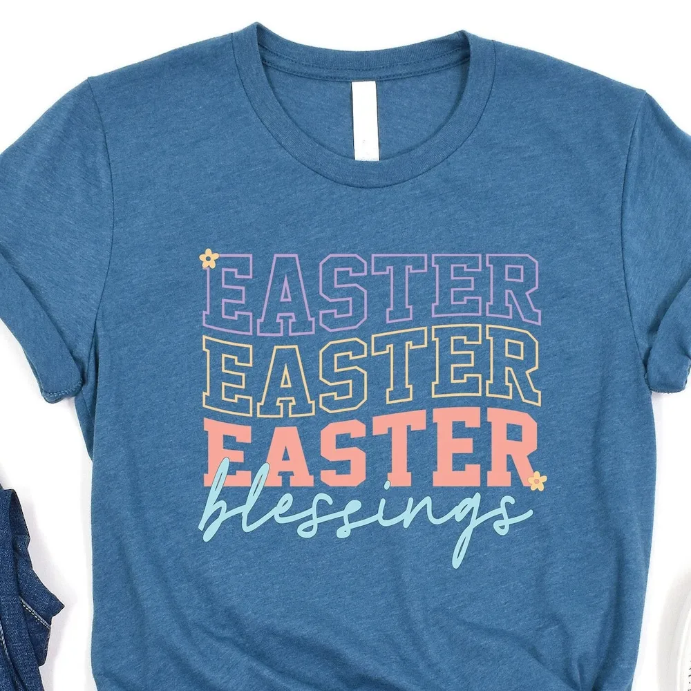 Easter Blessings T Shirt Christian Blessed Womens Mother Cute