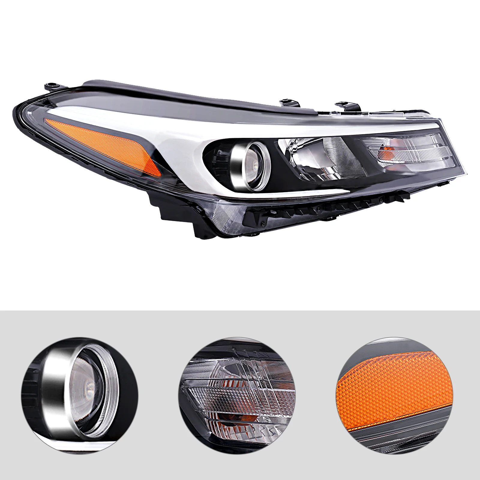 1pcs 【Left or Right】Chrome Front Headlights Halogen Headlamps For 2017 2018 Kia Forte Turn Signal Light Car Accessory 92101B0700