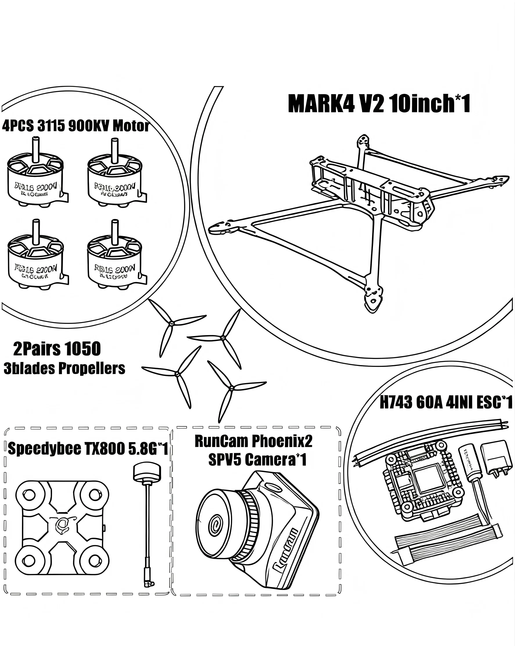 BCUBE MARK4 V2 8inch/10inch H743 60A Flight Control rack drone FPV carbon fiber PV Drone Quadcopter Freestyle RunCam TX800