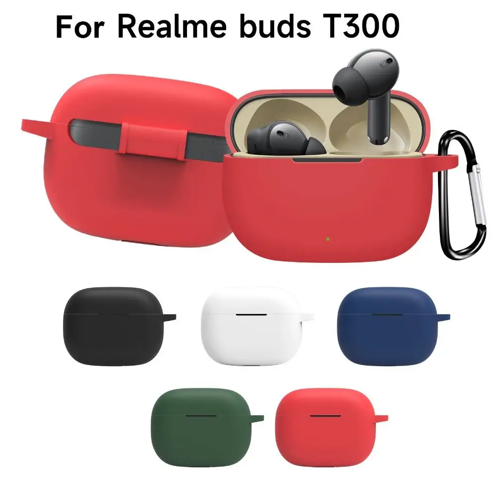 غطاء واقٍ لسماعات الأذن من السيليكون ، حافظة لهواتف Realme Buds T300 سماعة بلوتوث ، غلاف صندوق سماعات الأذن ، مقاوم للصدمات ، مضاد للأتربة ، الموضة