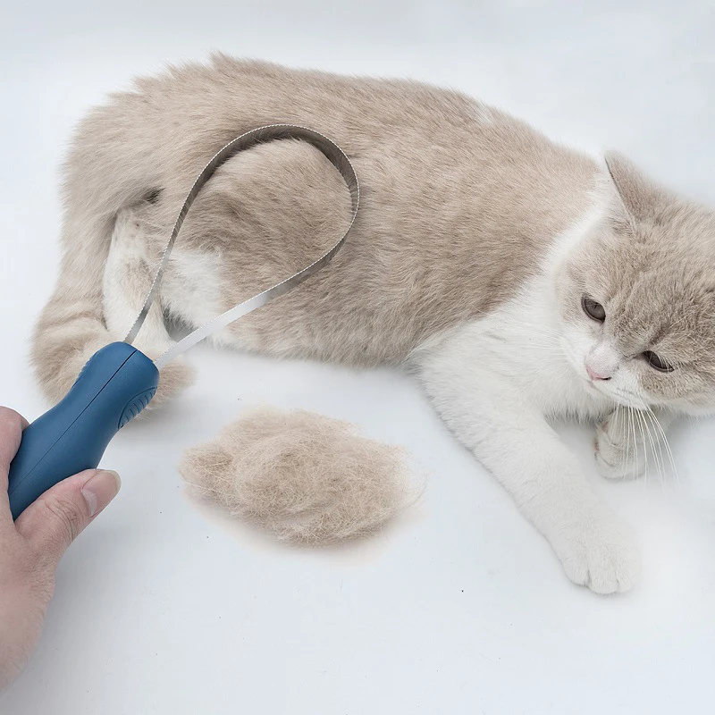 Adjustable Pet Sweat Scraper Stainless Steel Horse Hair Shedding Blade Brush Horse Dog Cat Grooming Comb Pet Hair Removal Tool