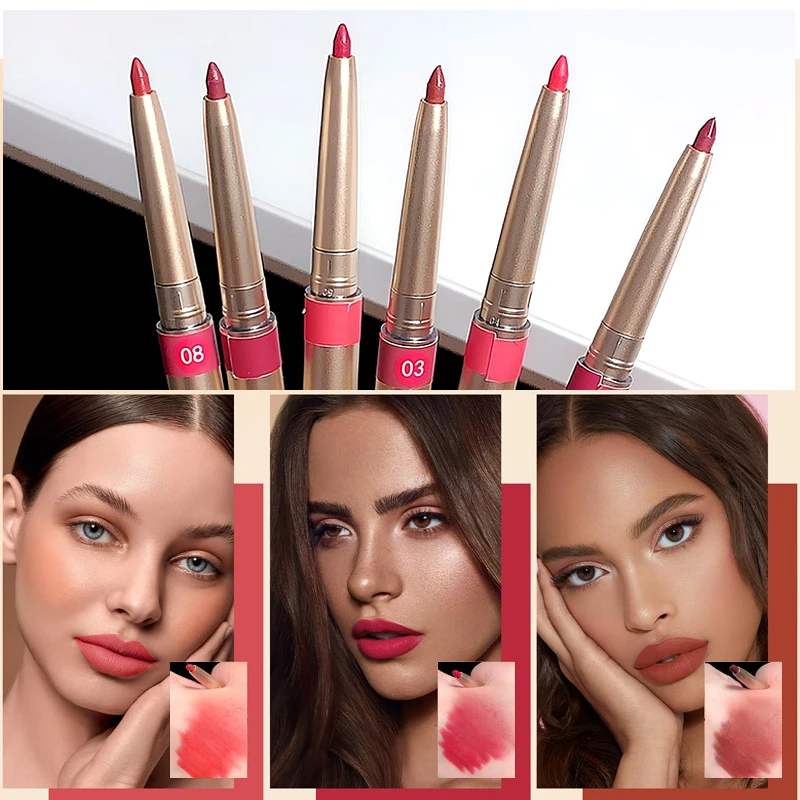 Charme Vrouwen Matte Lipliner Potlood Echte Make-Up Koreaanse Rode Lippenstift Lip Tint Cosmetica Make-Up Lip Eyeliner