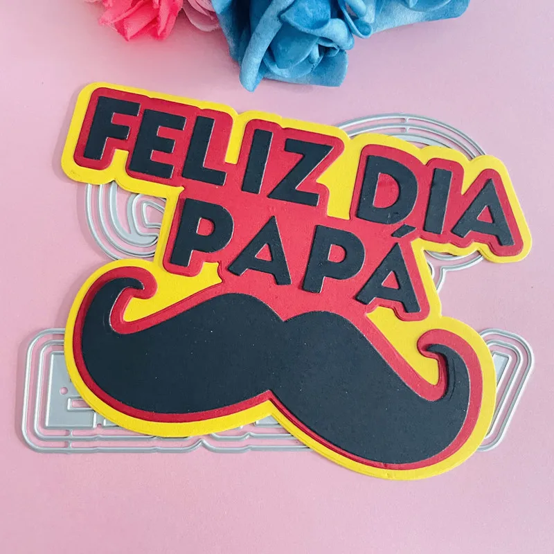 new spanish feliz dia papa decoration die Metal Cutting Dies DIY Scrapbook Paper Cards Embossing Craft Die Cut handmade craft