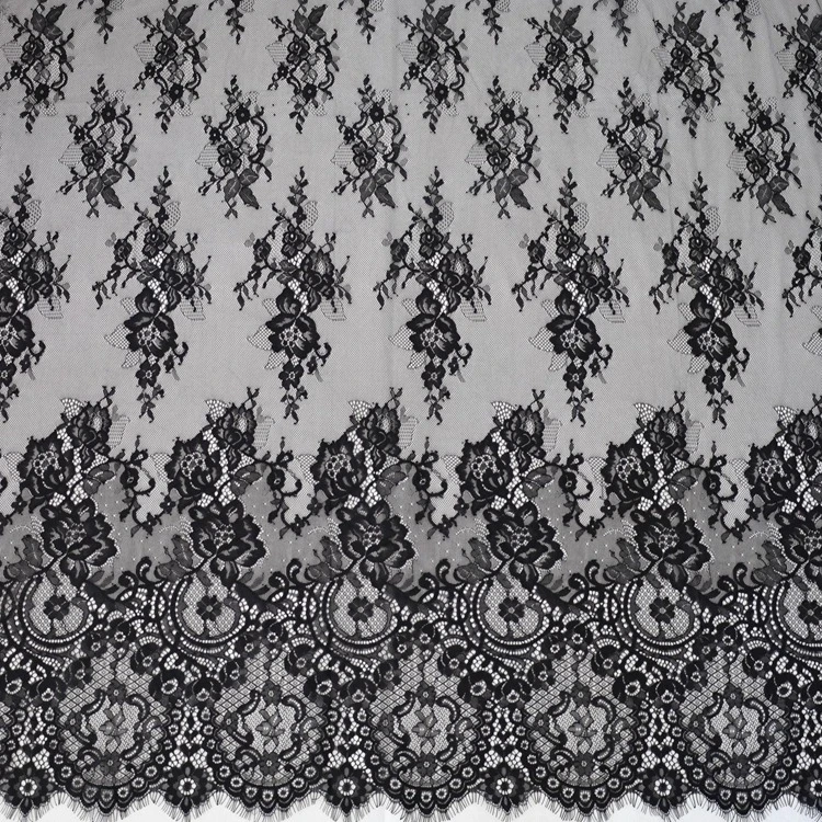 3 メートルの高品質フル幅まつげレース生地ウェディングベール袍ドレス衣料品材料背景装飾アクセサリー