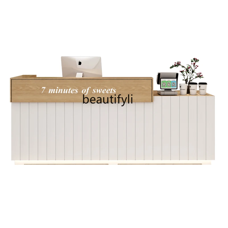 Clothing Store Cashier Desk Simple Modern Front Desk Beauty Salon Barber Shop Bar Counter Reception Counter Reception Table