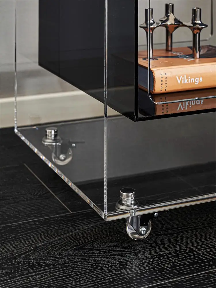 طاولة بسيطة وخفيفة فاخرة لعربة متنقلة وأريكة غرفة المعيشة مع جانب قهوة بعجلة #5