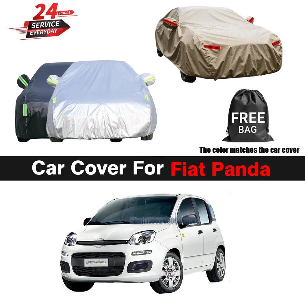 For Fiat Panda All Weather Car Cover Outdoor Auto Anti UV Sun Shade Rain Snow Resistant Dust Proof