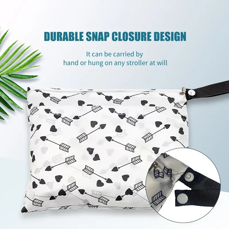 1 Uds. Bolsa impermeable húmeda y seca con doble cremallera, bolsa de almacenamiento de pañales para bebés, bolsa impermeable portátil
