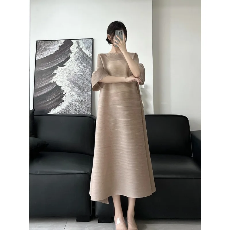 Spring/Summer Dress Loose Flare Sleeves Solid 2024 New Commuter Original Holiday Style Dress