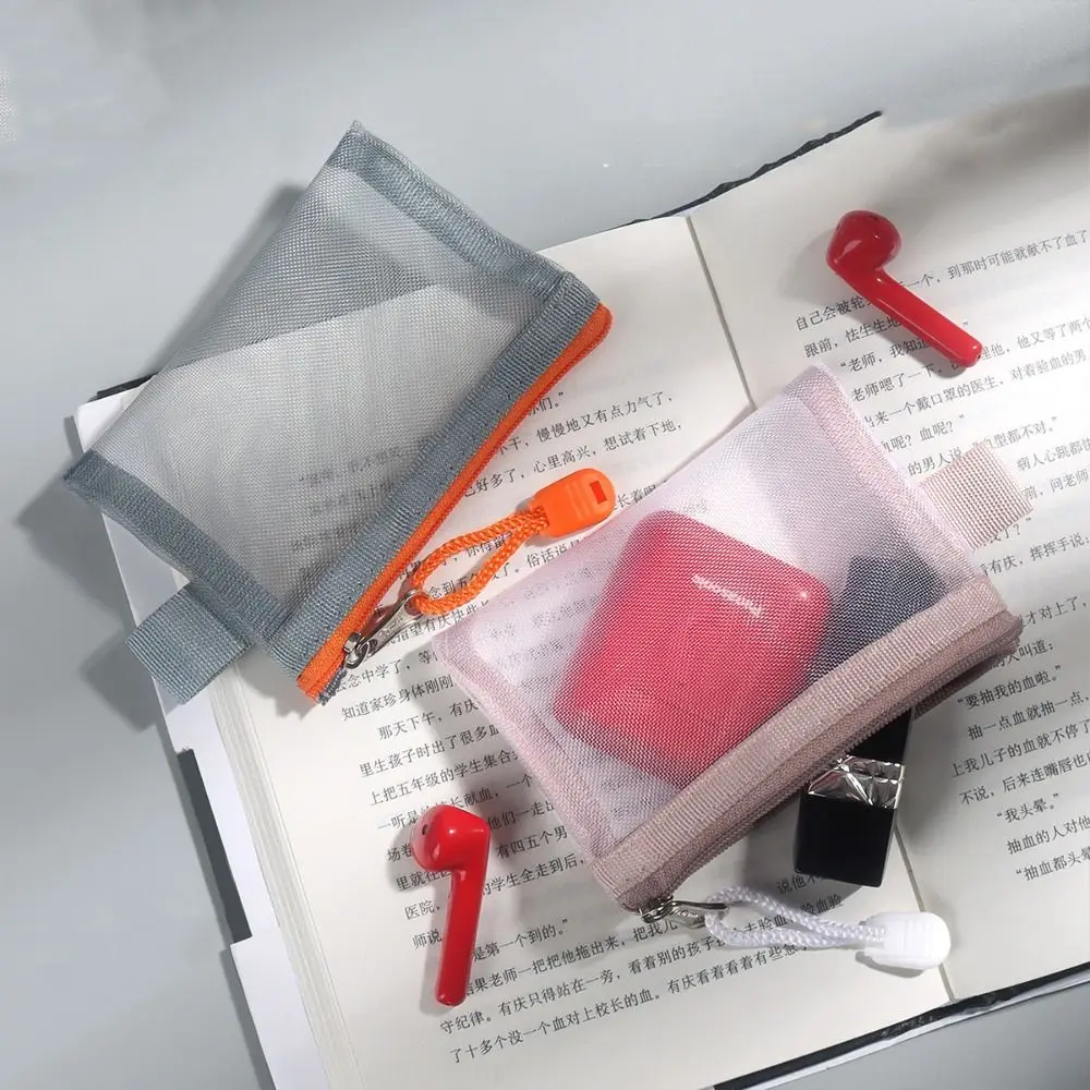 

Сетчатая сумка-органайзер на молнии для хранения, косметичка, сумка для мелочей, прозрачная сетчатая сумка, сумка для хранения кабелей, картхолдер