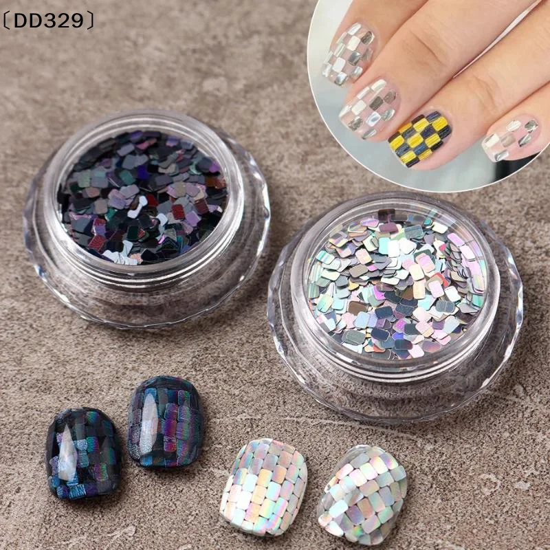 1 Jar Square Nail Glitter Jewelry Minimalist And Rectangle Sparkling Light Luxury Style DIY Wearing Armor Decor Materials〔DD329〕
