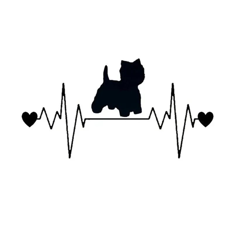 

Car Sticker 3D Westie Dog Heartbeat Lifeline Decorative Funny Stickers and Decals Creative Vinyl Car Styling 20.3*10.6CM