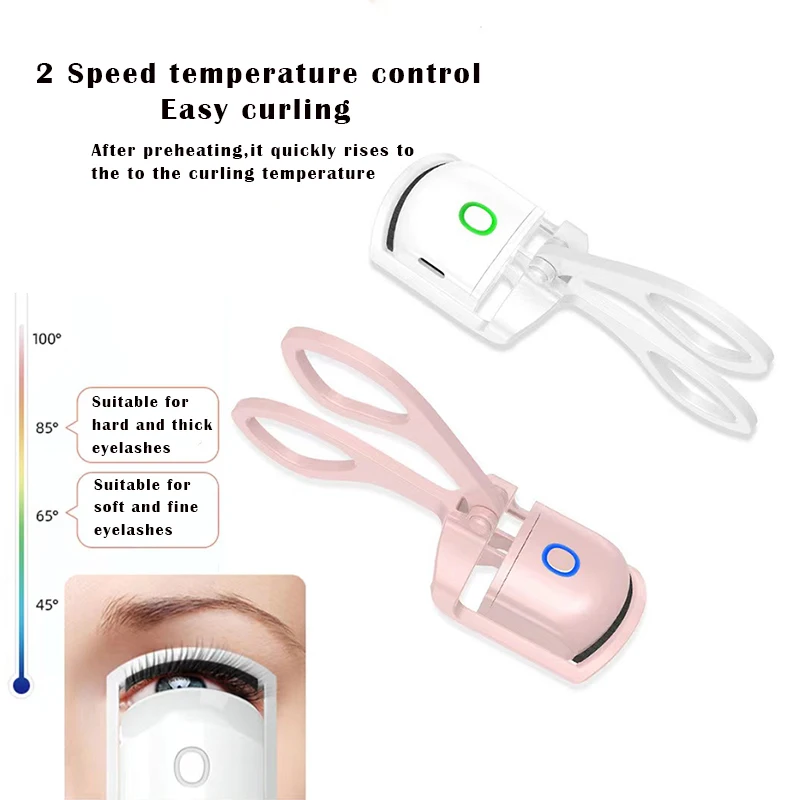 Portable Electric Heated Eyelash Curler Comb Eye Lash Perm Long Lasting Eyelashes Curls Thermal Eyelash Curler Makeup Tools