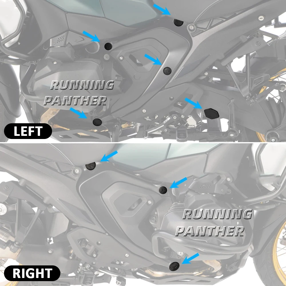 Nuevas tapas de cubierta de orificio para marco de motocicleta, juego de tapas de extremo de marco decorativo para BMW R1300GS R1300 R 1300 GS Adventure R 1300GS 2023-