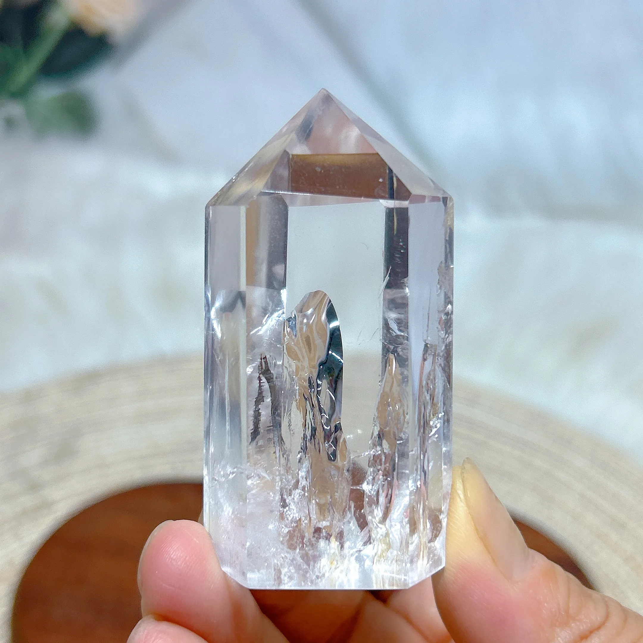 Tour de cristal naturel de haute qualité du Brésil, quartz clair, pierres précieuses arc-en-ciel chatoyantes, minéraux de guérison Reiki, décorations pour la maison, cadeau