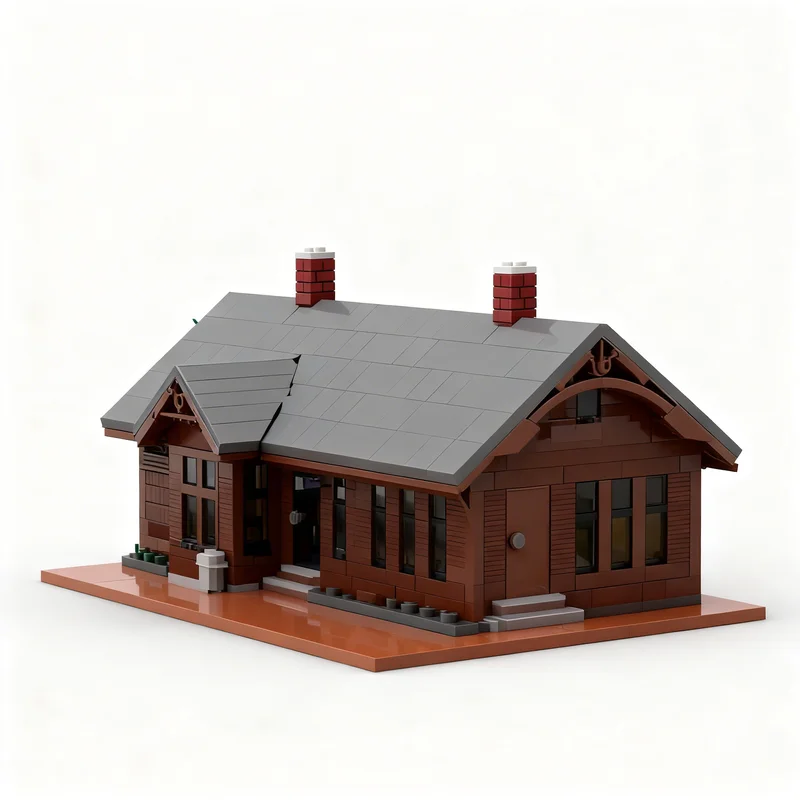 4889pcs MOC Union Pacific Kit Carson Depot Modular Streetscape Model Building Blocks Architecture Toys Christmas Gifts Idea