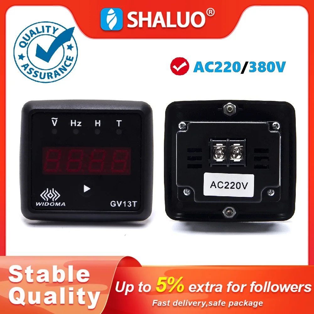 AC220V AC380V GV13T Diesel Engine Digital Display Meter Voltmeter Frequency Time Hour Test Panel Instrument For Generator Parts