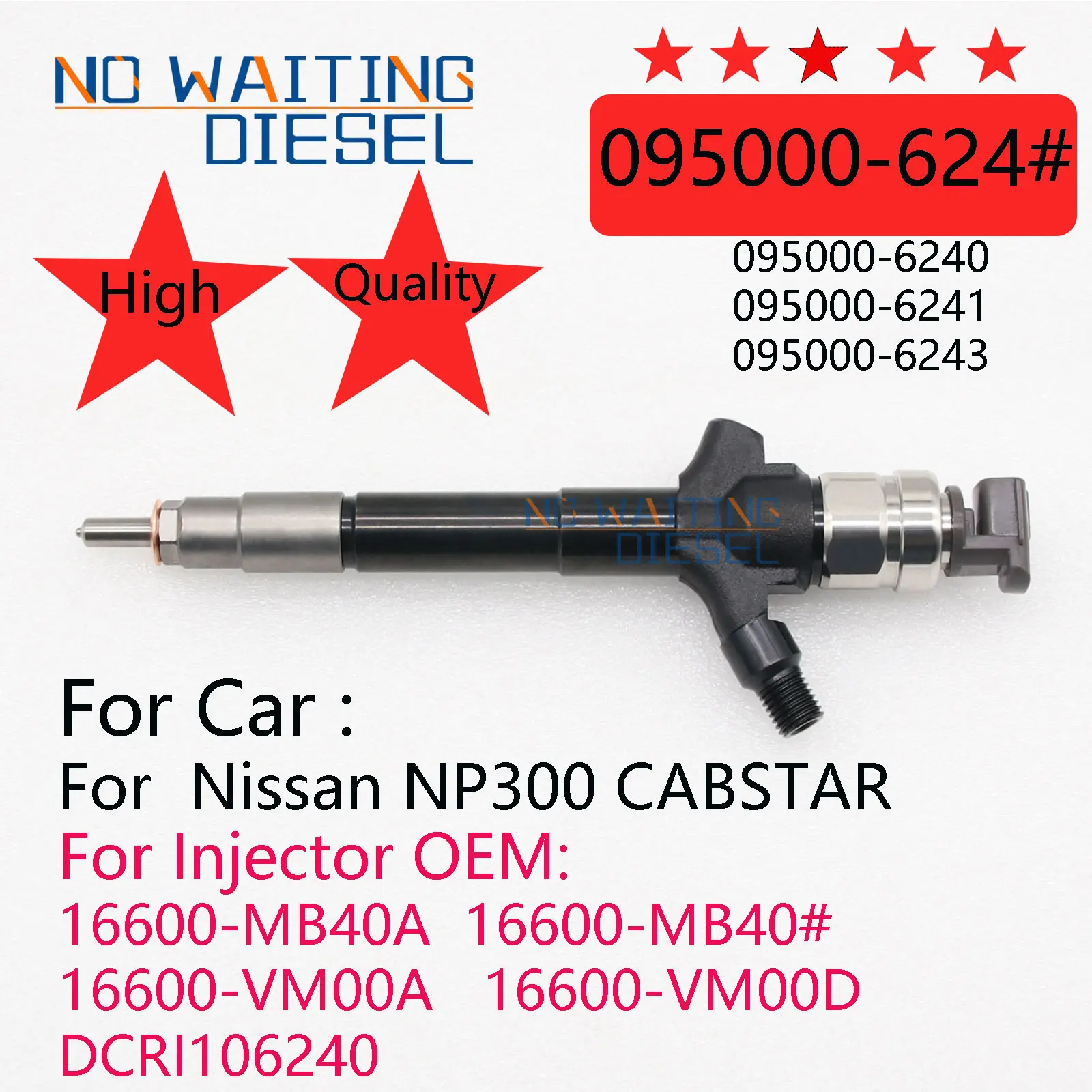 095000-6240 095000-6241 095000-6243 Common Rail Injector OEM 16600-MB40A 16600-MB40# 16600-VM00A For Nissan NP300 CABSTAR