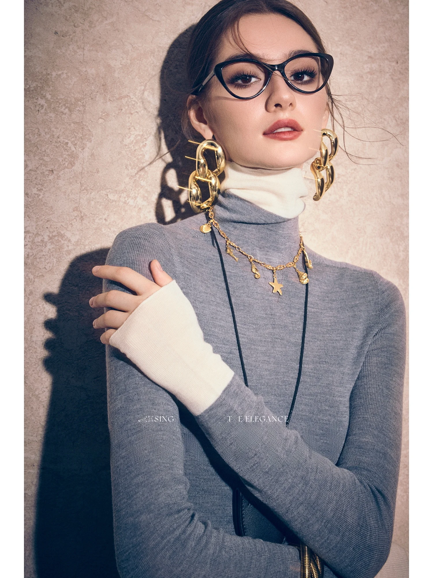 

Annaspeak 375 Deee Lo Thermal Bla Tech Volcanic A Camere Knitted Base irt Straight Cut Woolen Long Sve High Co...