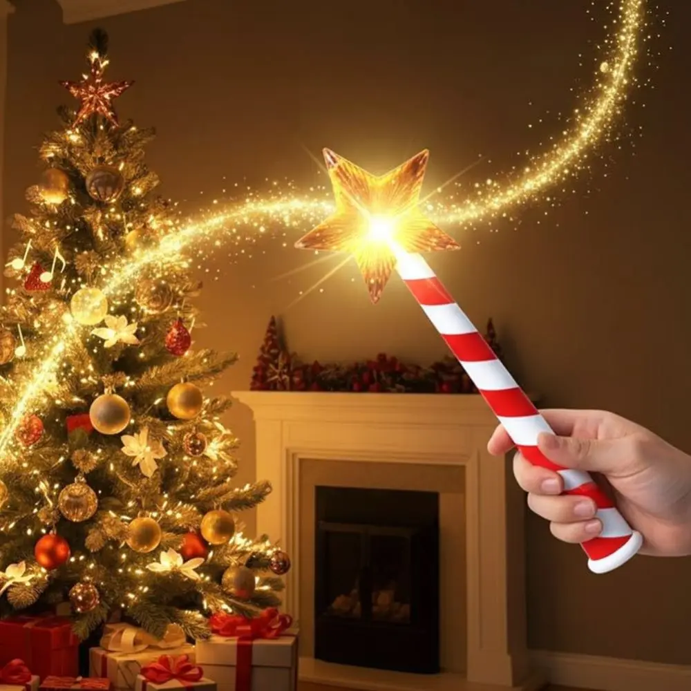クリスマスツリーやパーティーの照明を彩る、ホリデーストリングライト用コントローラー。魔法の杖のようなデザインで、調光機能も搭載。