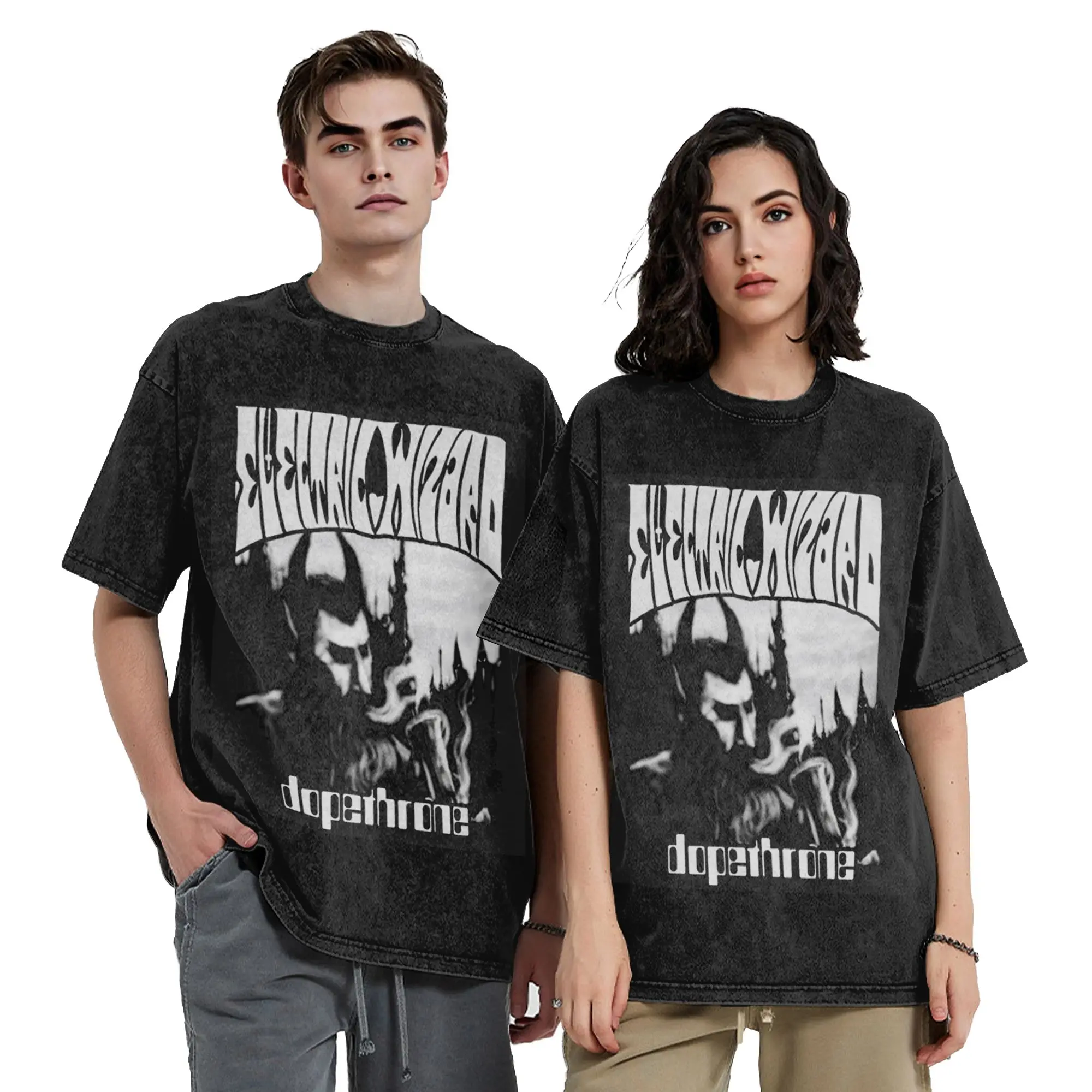Electric Wizard Vintage T Shirt Hip Hop Washed Short Sleeve Oversize T-Shirts  Fashion for Men Women Tops Streetwear Tee Shirt