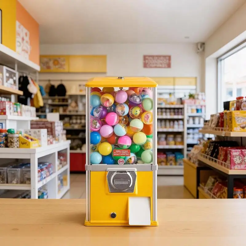 

Gumball Machine, 21 inch Height Candy Vending Machine Dispenser, 25-Cent Vending Machines for Shopping Malls, Supermarkets, Amusement Parks, Arcades, Holds Up to 180 1.77 inch Spherical Candies