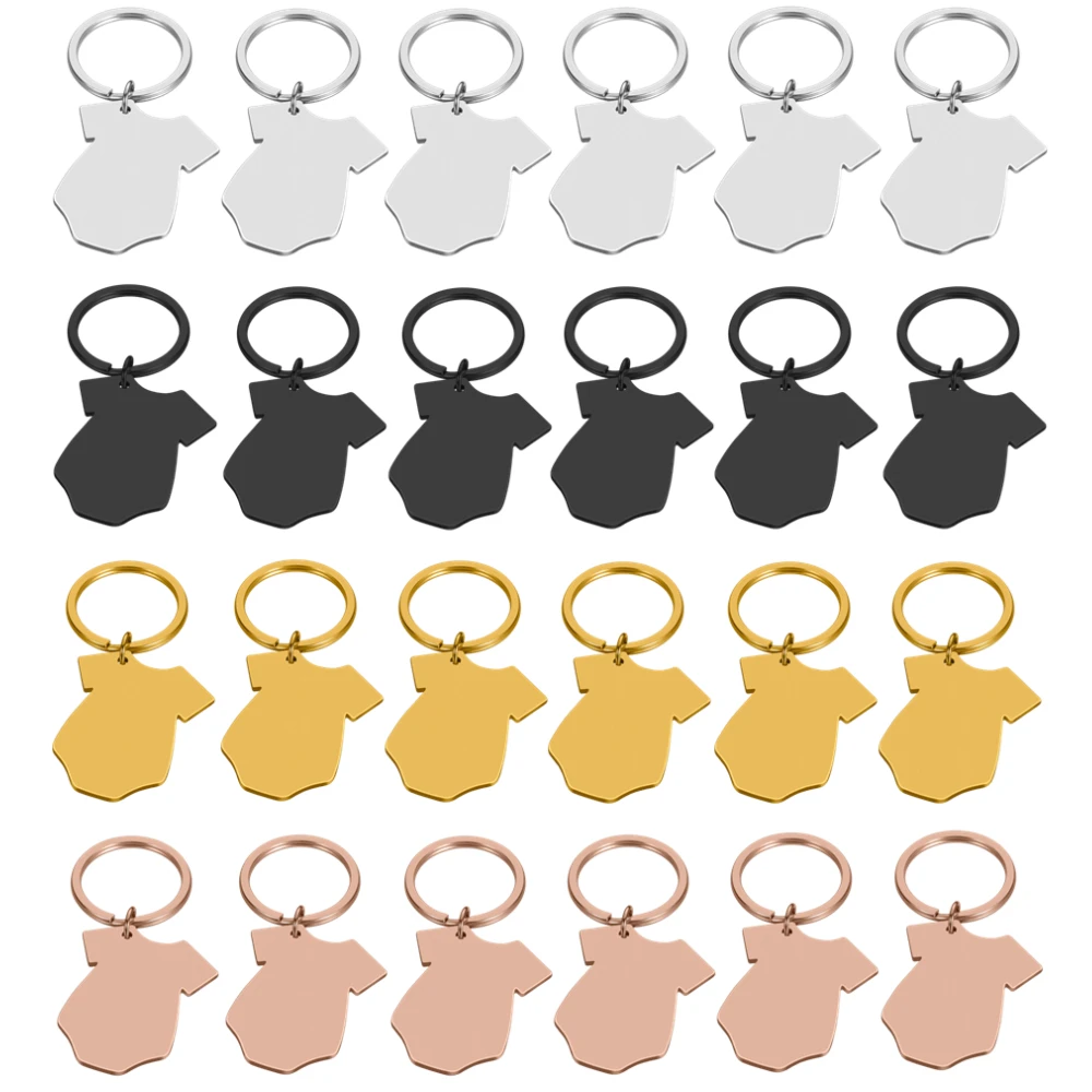 Wholesale 10Pcs/Lot Blank Clothes Keychain Stainless Steel Keychains for DIY Custom Logo Baby Name Women\'s Men\'s Keychain