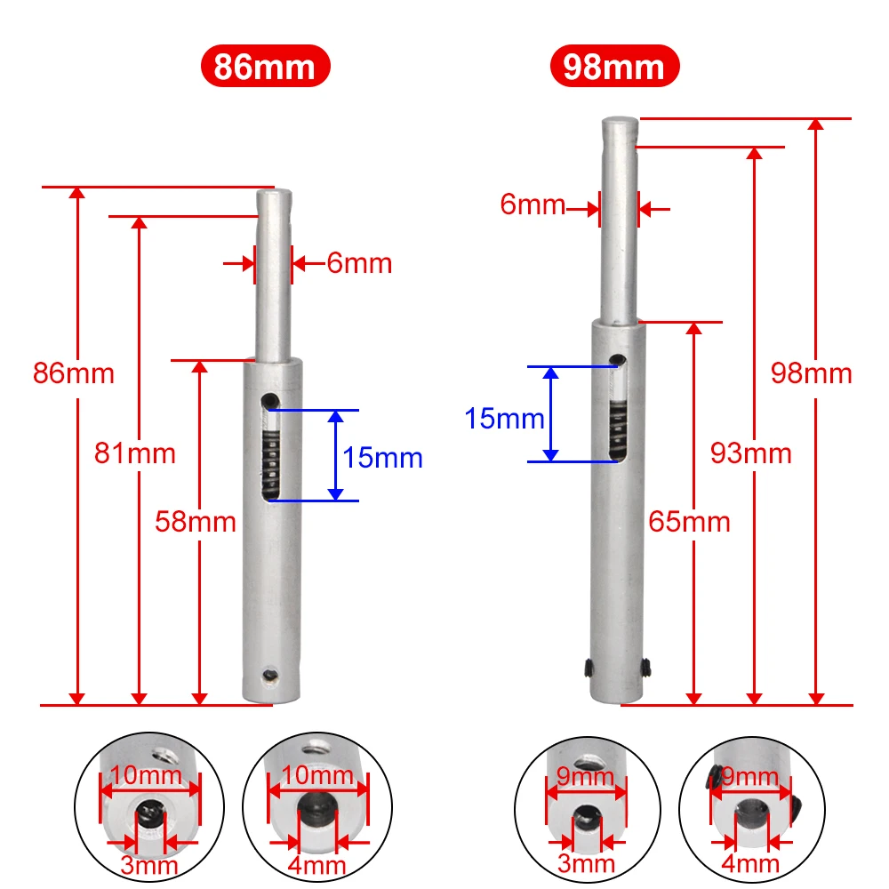 3 pièces H86/98MM M3 M4 en alliage d'aluminium léger Anti-Vibration trains d'atterrissage amortisseur tige droite pour avion RC avion