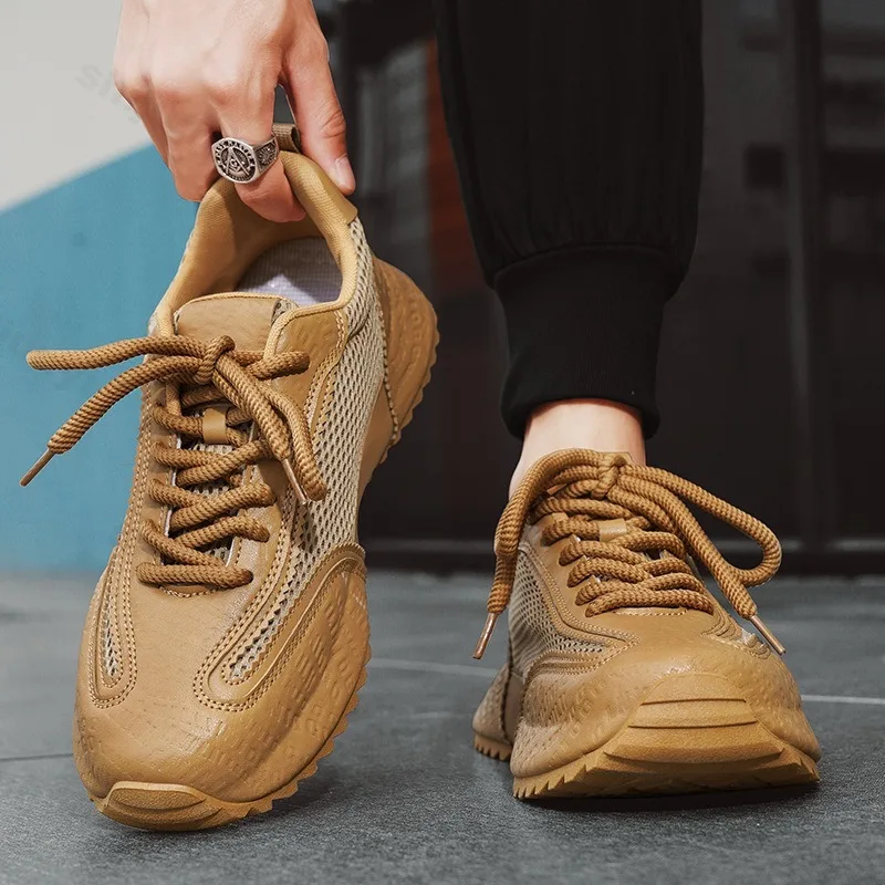 

Mesh Breathable Casual Sports Shoes Men's Summer 2025 Fashion Trend Comfortable Outdoor Walking Shoes Non slip Lace Up Sneakers