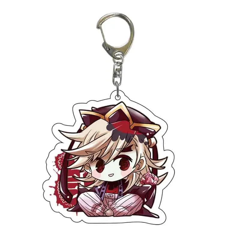 Douma Keychain Anime Kokushibou Kibutsuji Muzan Akaza Kaigaku Acrylic Keychain Backpack Pendant Demon Slayer Accessories