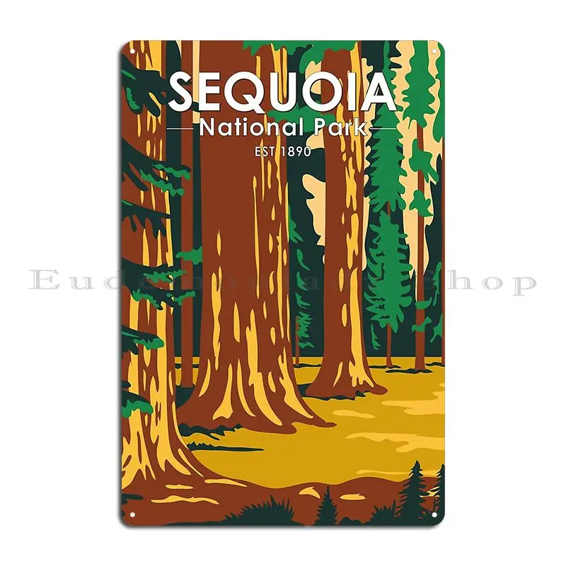 Sequoia National Park California Vintage Metal Signs Rusty Printing Decoration Designs Cinema Tin Sign Poster