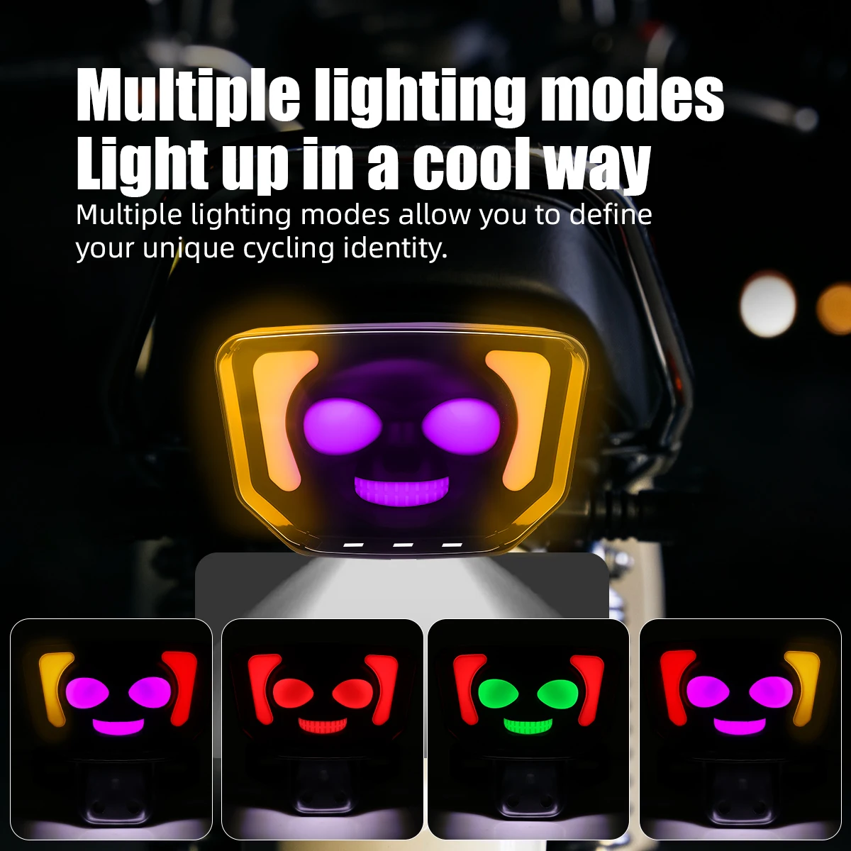 Motorcycle LED Integrated Tail Light Skull Head Colorful Rear Turn Signal Brake Lamp Universal Dynamic Warning Indicator Blinker - view 5