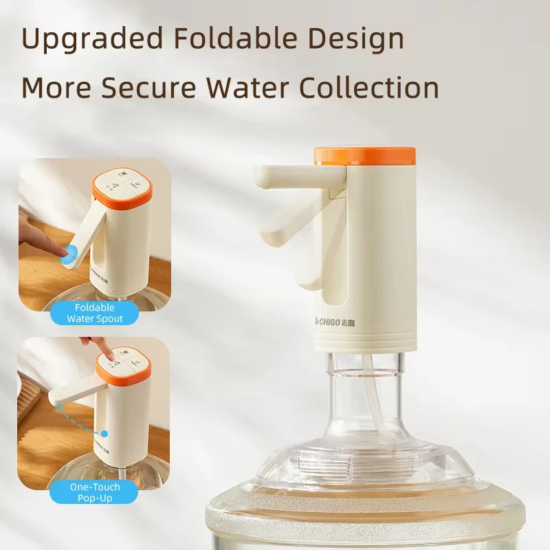 

Складной электрический диспенсер для воды, бутылка с насосом и кнопкой управления, автоматическое давление воды для кемпинга, путешествий на открытом воздухе