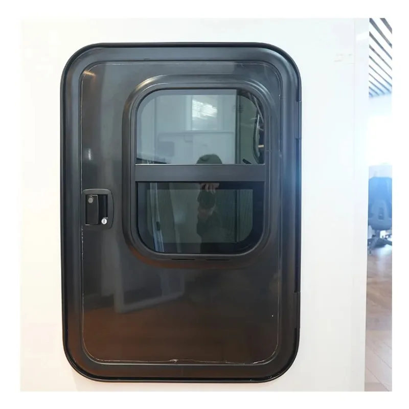رائجة البيع RV دمعة مقطورة الباب 620*950 مللي متر سبائك الألومنيوم باب التخييم مع نافذة رفع