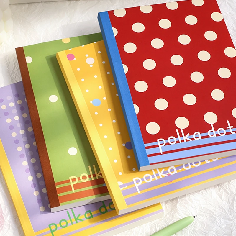 Punktiertes Notizbuch A5/B5, bunter Kontrast-Einband, leimgebundenes Notizbuch, 40 Blatt, liniertes Notizblock für Schüler, Schule, Büro, Schreiben