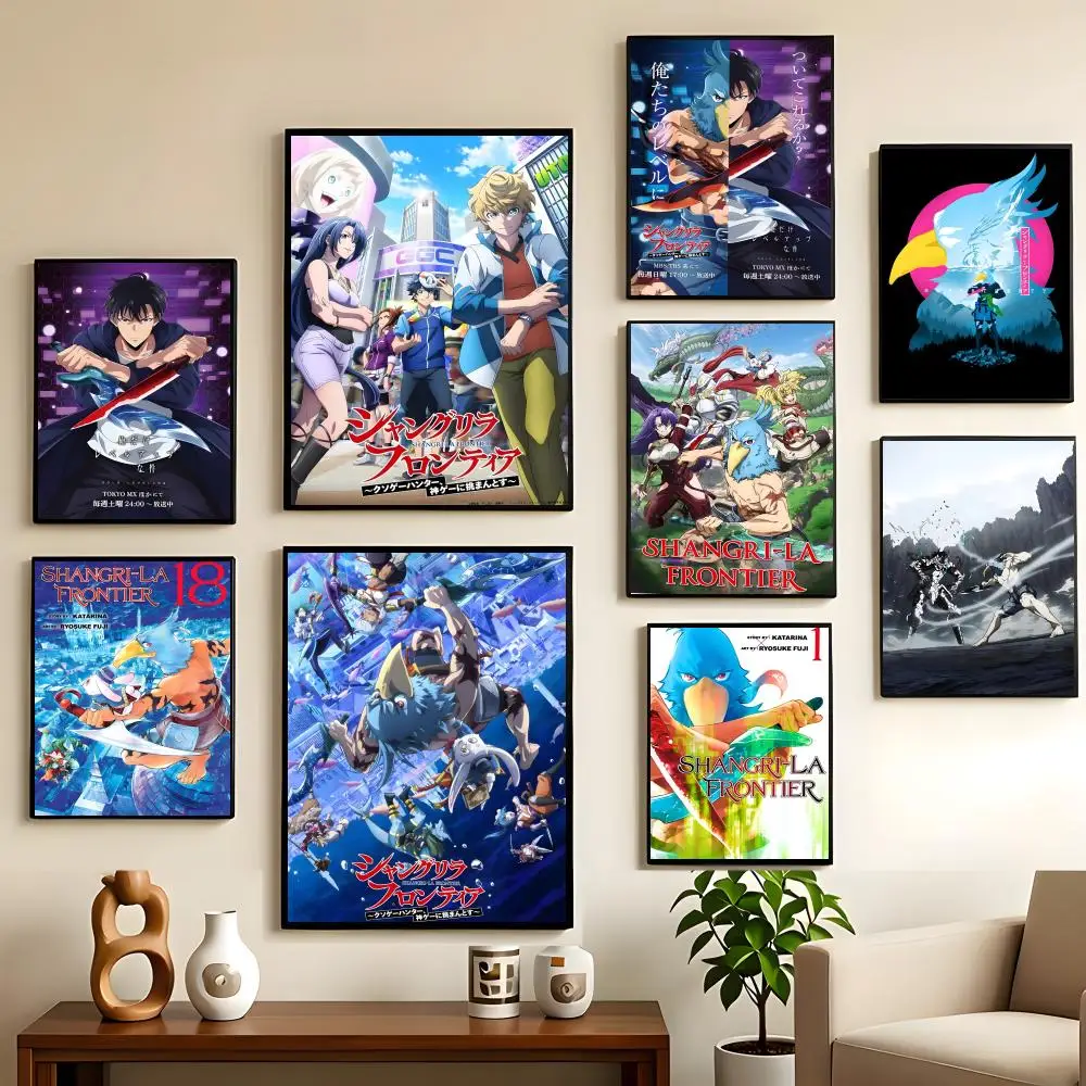 Póster de Anime S-Shangri-La F-Frontier, pegatinas de pared impermeables, decoración del hogar para Bar, dormitorio, producto popular