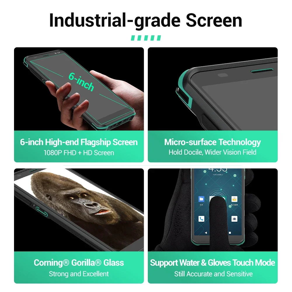 2022 6 inch 4G Android 11 Qual comm IP68 1D 2D Barcode Zebra  GMS 64G Handheld Rugged PDAs Warehouse Mobile Data Terminal