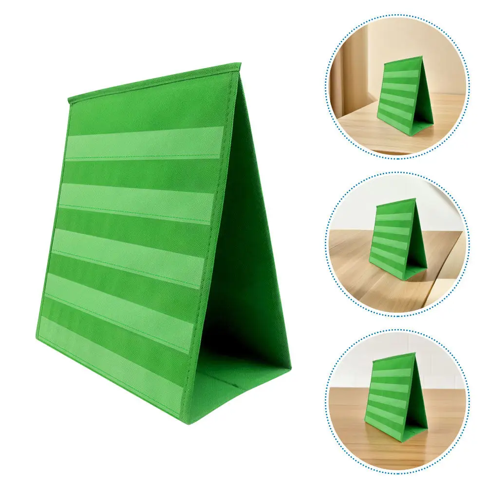 Triangular Foldable Tabletop Pocket Chart Stand Sturdy Cloth Construction for Classroom Schedule English Letter Number Display