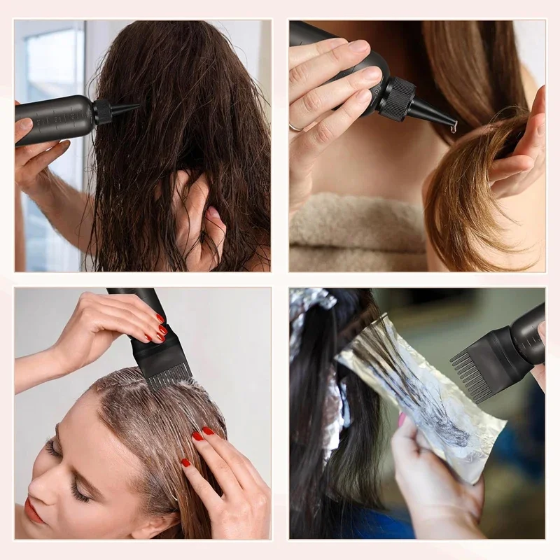 Multifunctional Hair Dye Comb with Refillable Bottle - Essential Oil Applicator & Scalp Massager for DIY Hair Treatment