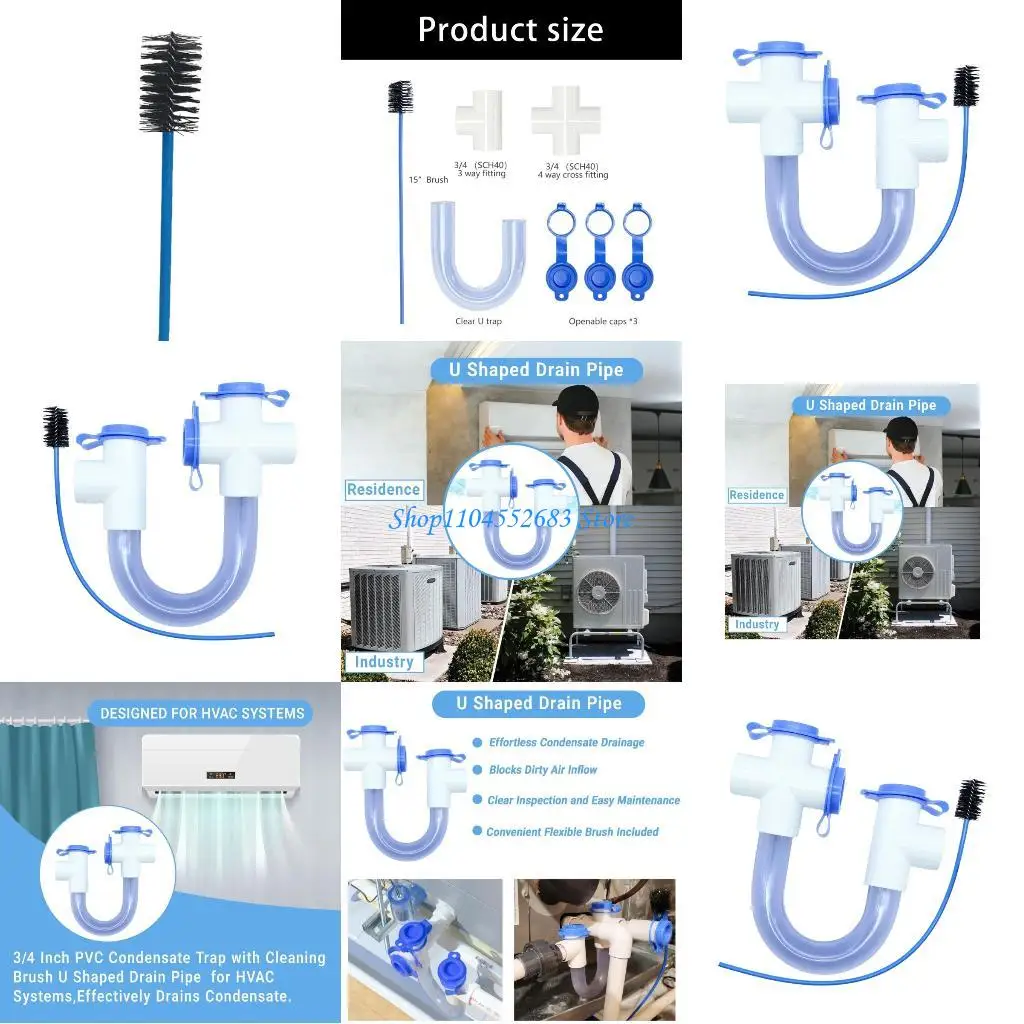 

Y6GD 3/4Inch Standard Condensate Trap Detachable U Shaped PVC Drainage Tube