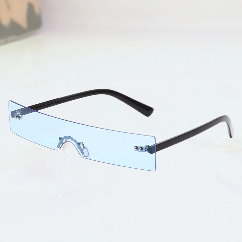 

Rectangular Sunglasses Half Frame Vintage Durable UV Protection Lightweight Fashionable Men Women Outdoor Beach Travel