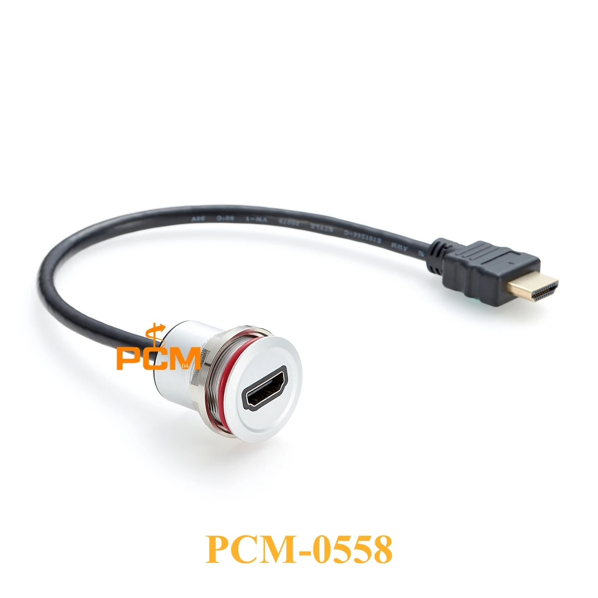 Aluminum HD Port round panel mount extension cable female to male cord 4K HD v2.0 video cable for monitor cabinet patch panel