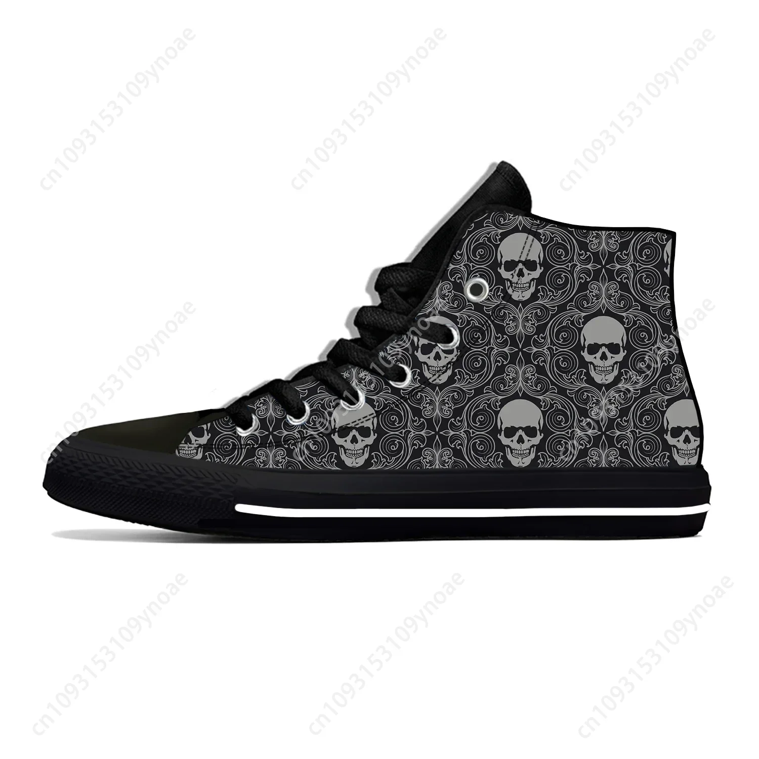 Hot Skull PAisley Gothic Goth Horror Punk Scary Cool High Top Oddychające Mężczyźni Kobiety Letnie Trampki Lekkie Buty Casualowe