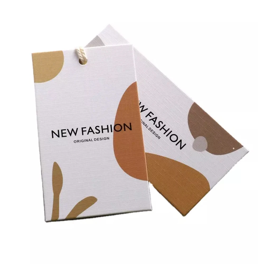 Custom Rectangle Hang Tags with personalized logo Brand Fashion Paper Label Garment Swing Tag Price Label