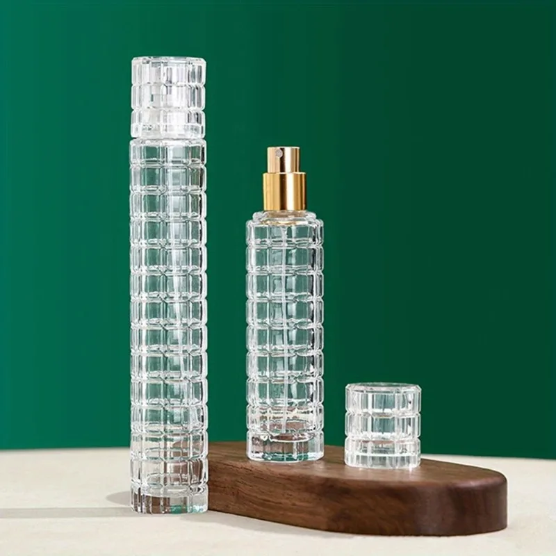 Botella vacía de Perfume de 30/50ml, contenedor portátil de gran capacidad, botella vacía de vidrio de prensado fino para llenar el pulverizador, botella rellenable