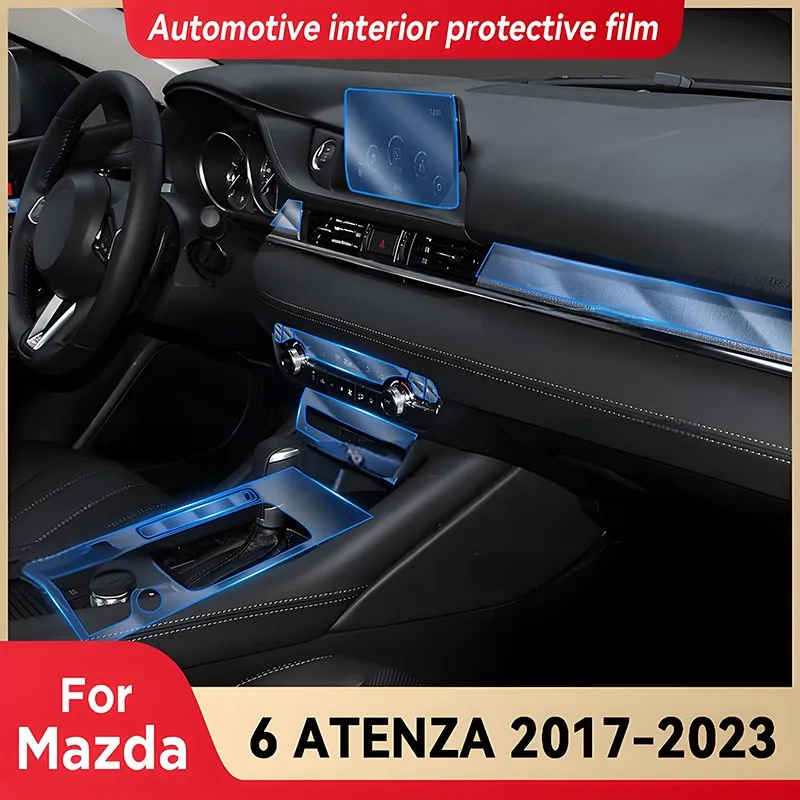 For MAZDA 6 ATENZA 2017-2023 Car Interior Center Console GearBox Panel Navigation Transparent TPU Protective Film Anti-scratc